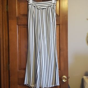 Arden B Striped Flare Polyester pant